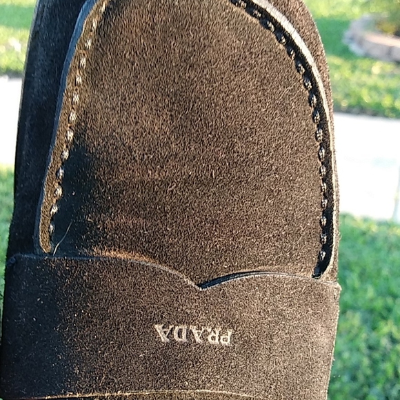 PRADA SUEDE PENNY LOAFERS - Picture 11 of 17